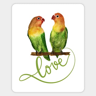 Lovebirds Agapornis Birds In Love Magnet